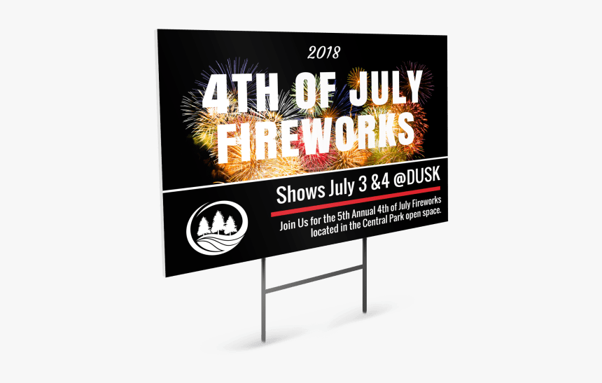 4th Of July Fireworks Yard Sign Template Preview - Banner, HD Png Download, Free Download
