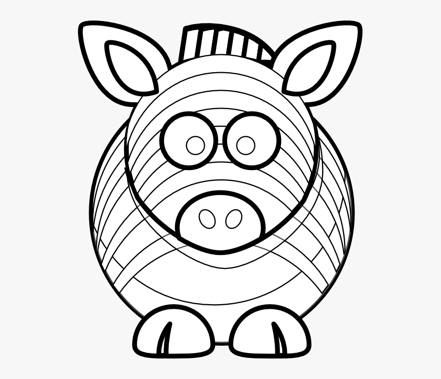 Zebra - Clipart - Black - And - White - Cow Cartoon Drawing Transparent, HD Png Download, Free Download