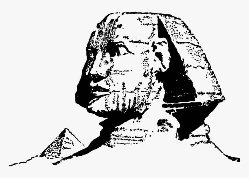 Human Behavior,head,art - Giza Sphinx Black And White, HD Png Download, Free Download