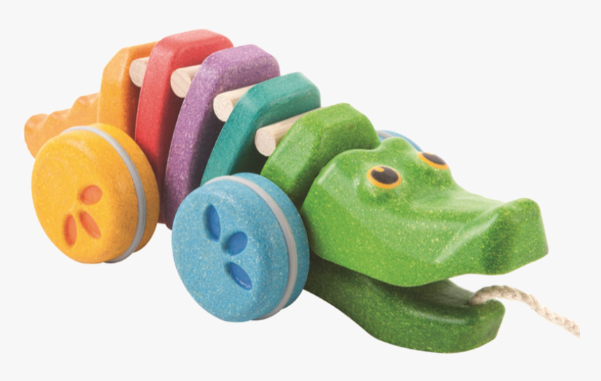 Pull Along Dancing Alligator Rainbow 12m Plan Toys - Plan Toys Alligator, HD Png Download, Free Download