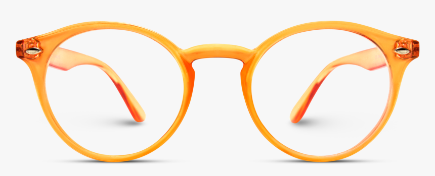 Round Clear Orange Prescription Glasses, Transparent - Glasses Round Frame Orange, HD Png Download, Free Download