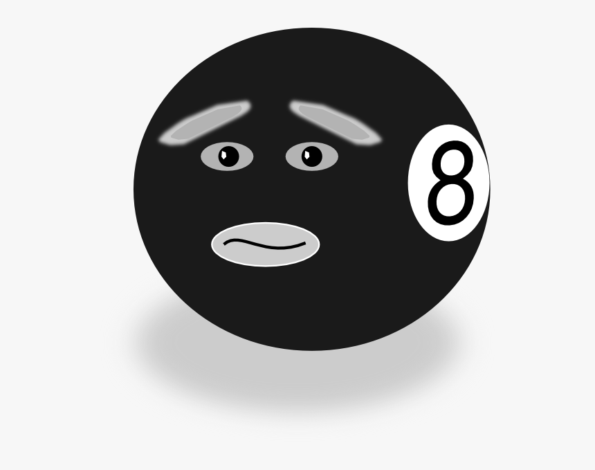 Pool Ball Number Eight With Face Svg Clip Arts - Black Ball With Face, HD Png Download, Free Download