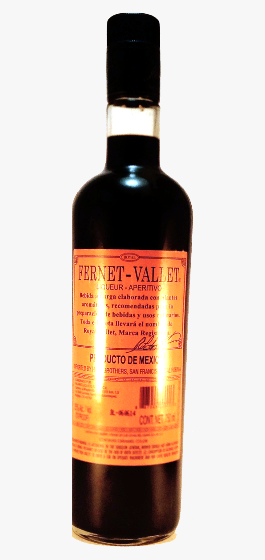 Fernet Vallet Liqueur Aperitivo"
 Class= - Liqueur, HD Png Download, Free Download