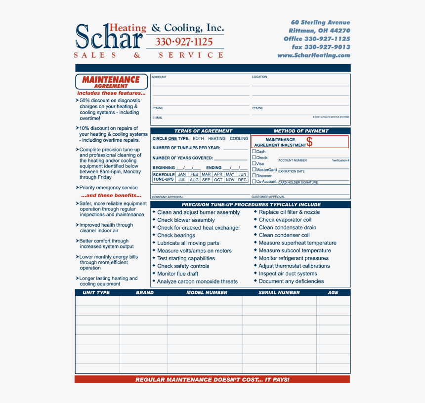 Hvac Service Contract Template from www.kindpng.com