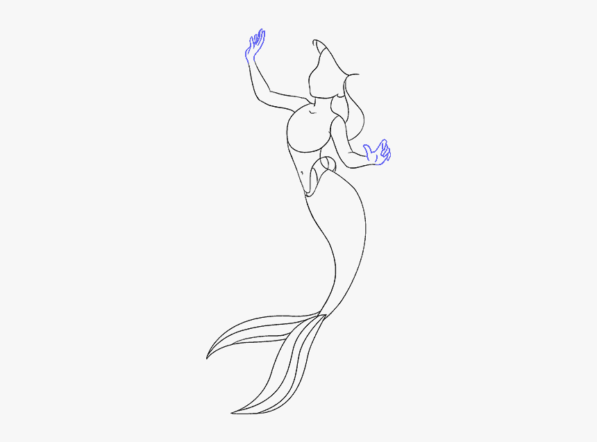 How To Draw A Mermaid Tail - Cách Vẽ Nàng Tiên Cá, HD Png Download, Free Download