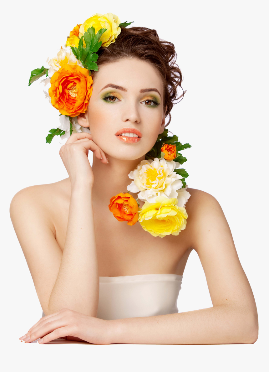 Women And Flowers Png, Transparent Png, Free Download