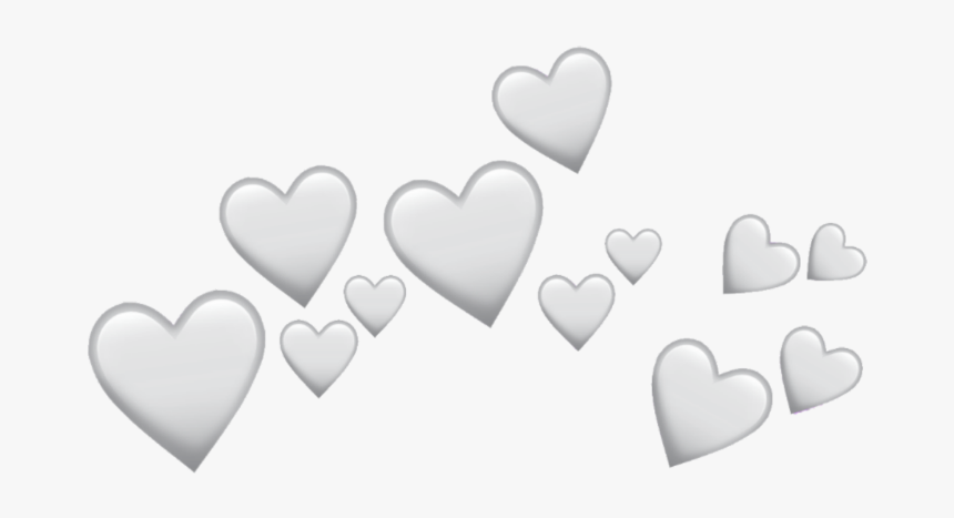#grey #heart #hearts #crown #icon #overlay #tumblr - White Hearts Transparent Background, HD Png Download, Free Download