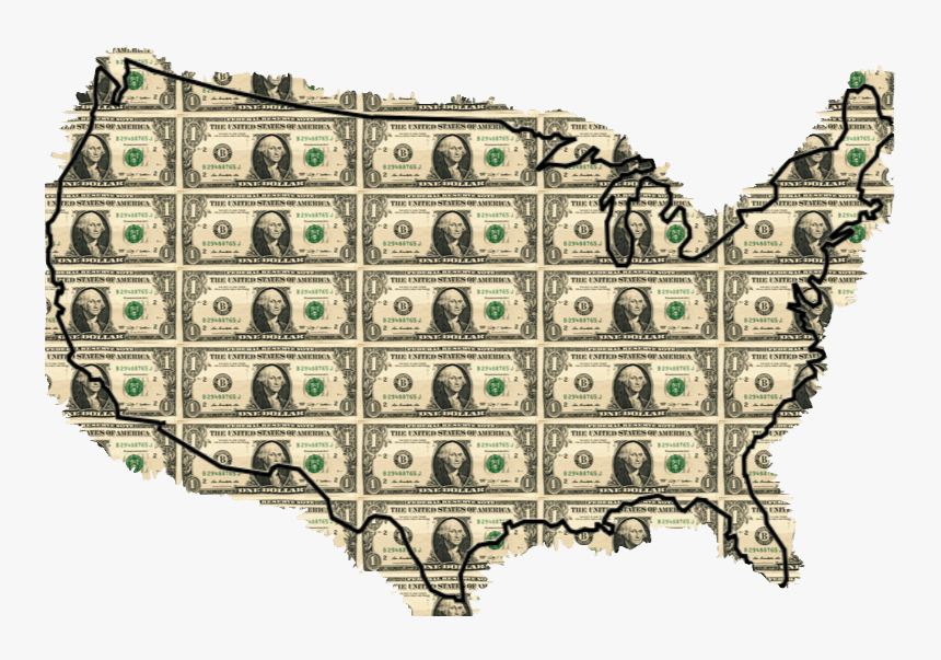 Dollars Us Map - Dollar, HD Png Download, Free Download