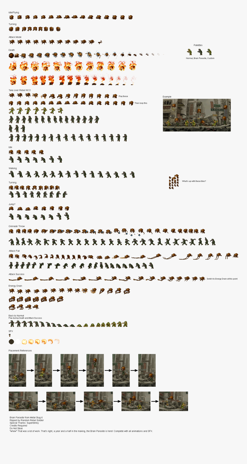 Brain Parasite - Metal Slug Sprites, HD Png Download, Free Download