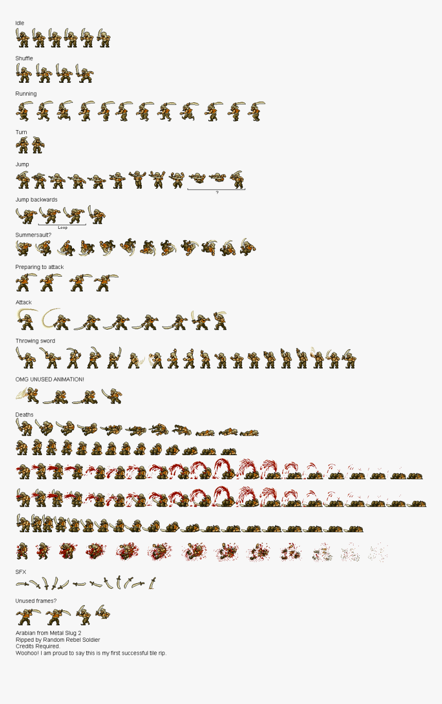 Arabian - Metal Slug 2 Enemies, HD Png Download, Free Download