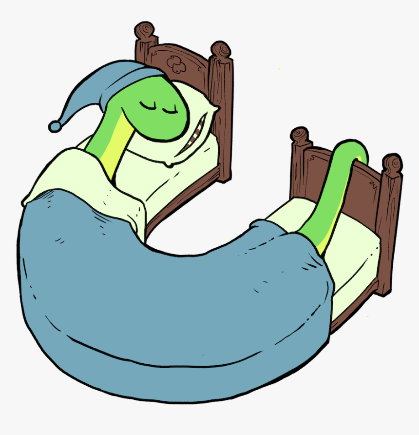 Sleepy Snake Snugly Tucked Into A C-shaped Bed, HD Png Download, Free Download