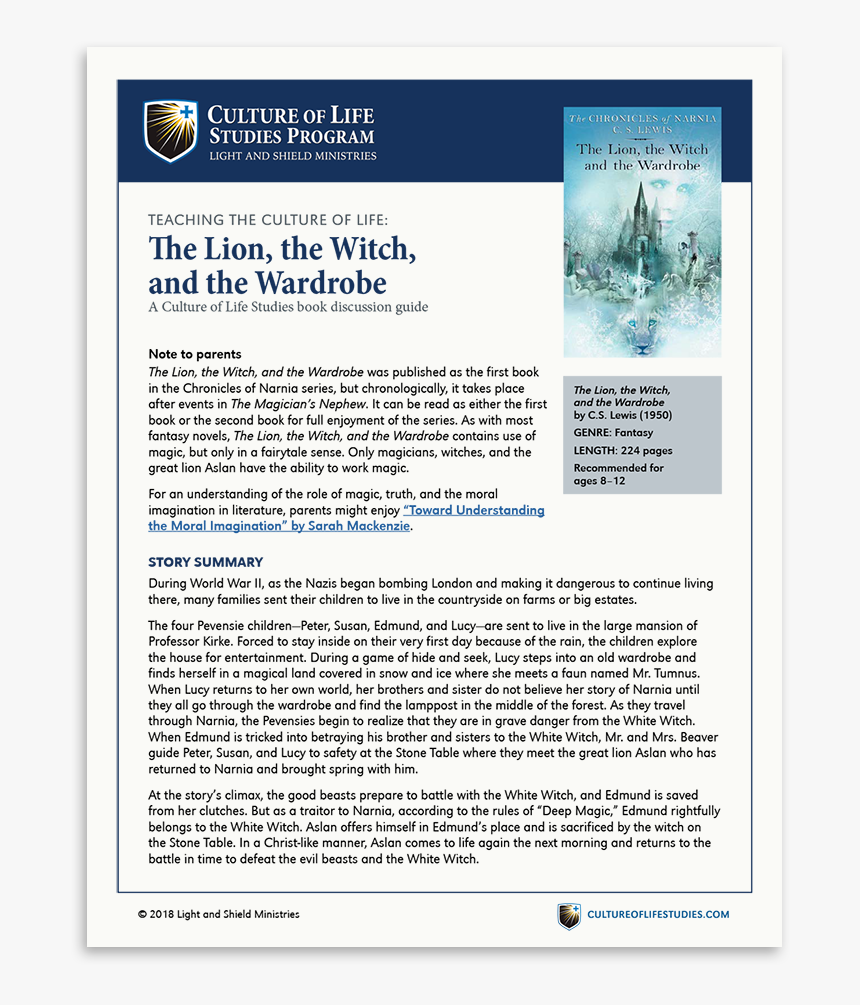 Book Discussion Guide - Witch And The Wardrobe Book, HD Png Download, Free Download