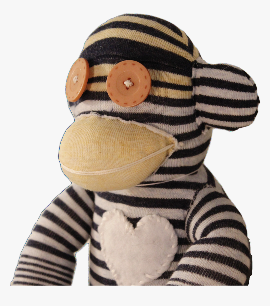 Handmade Sock Monkey Plush Toy With Funky Pattern Socks - Stuffed Toy, HD Png Download, Free Download