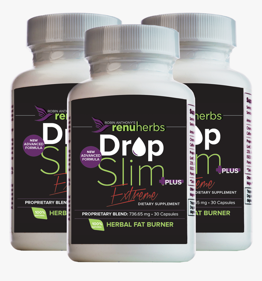 Drop Slim Plus Extreme 3 Bottles Deal - Drop Slim Renu Herbs, HD Png Download, Free Download
