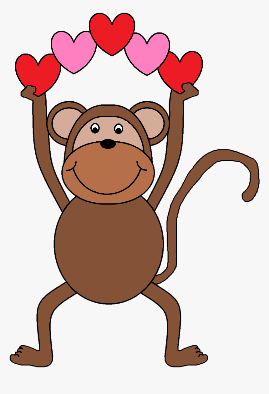 Transparent Monkey Clipart - Valentine Monkey Clipart, HD Png Download, Free Download