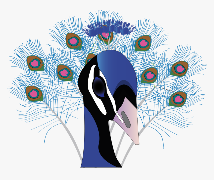 Plant,flower,art - Peacock Head Clipart, HD Png Download, Free Download