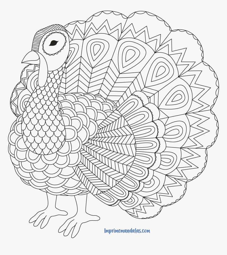 Turkey Mandala Coloring Page : Mandala Turkey Craft With Printable