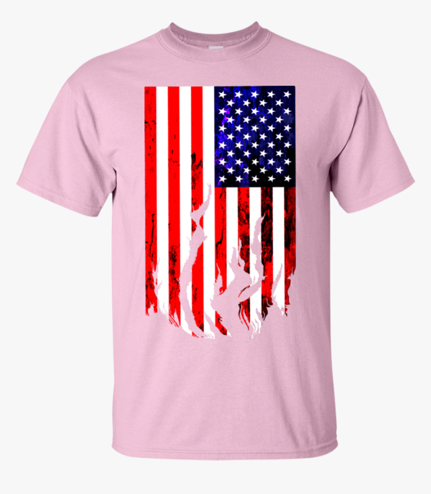 American Flag Ripped Gildan Ultra Cotton T-shirt - American Flag, HD Png Download, Free Download