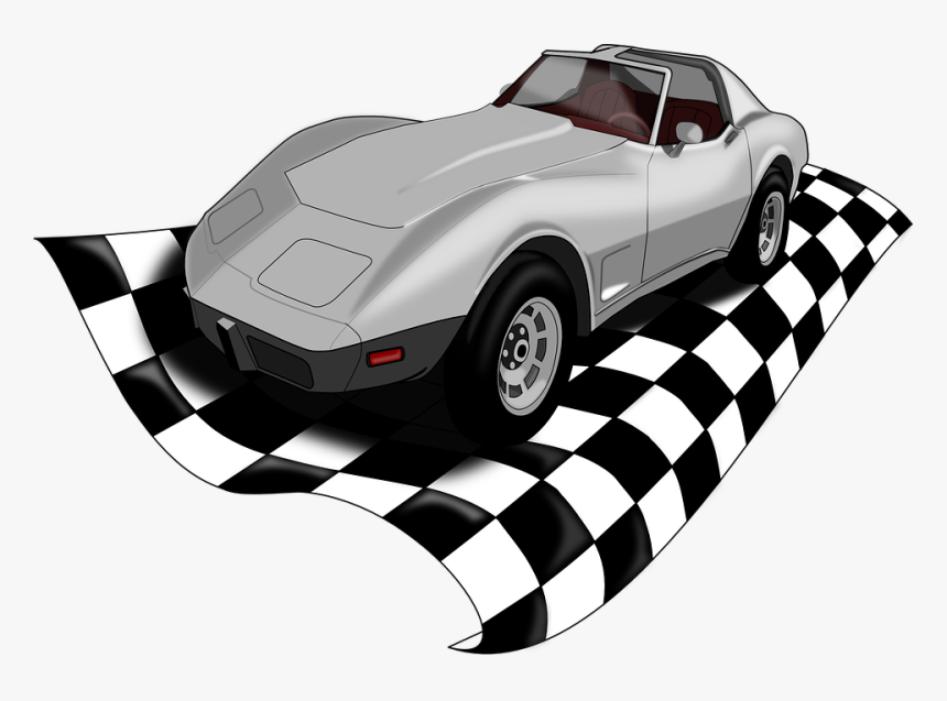 Corvette, Racing Car, Flag, Winner, Silver - Average Speed And Velocity Student Lab Sheet, HD Png Download, Free Download