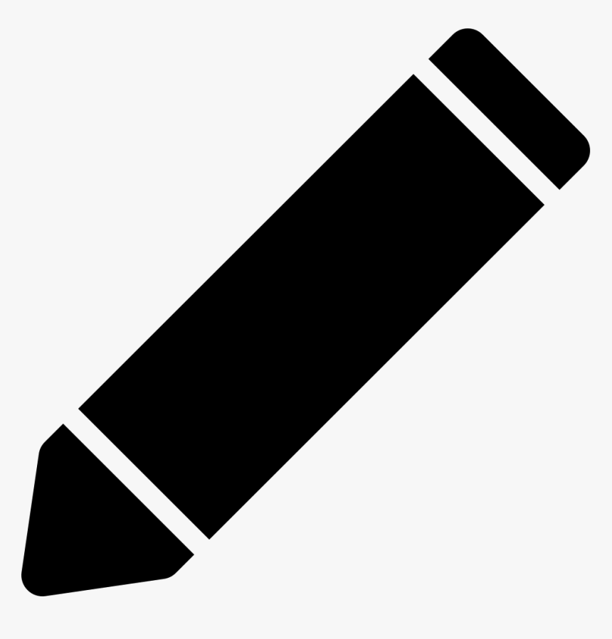 Pencil In Diagonal Position Black Symbol For Interface - Drawing Icon Transparent Background, HD Png Download, Free Download