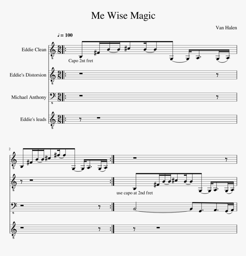 Me Wise Magic Slide, Image - Sheet Music, HD Png Download, Free Download