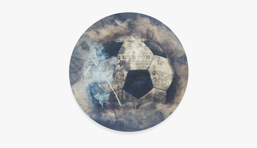 Abstract Blue Grunge Soccer Round Coaster - Soccer Abstract Art, HD Png Download, Free Download