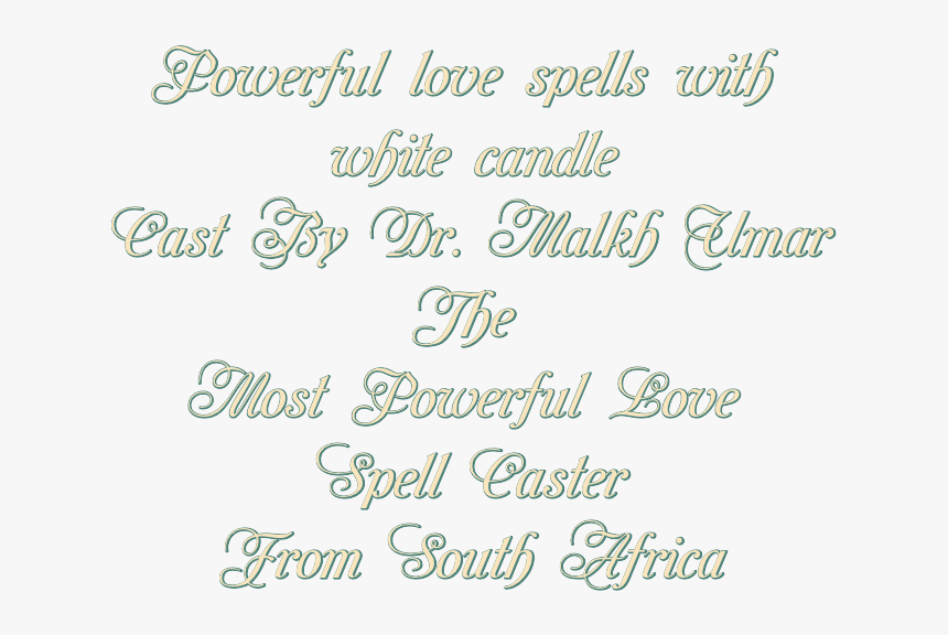 Spells Png -powerful Love Spells With White Candle - Handwriting, Transparent Png, Free Download