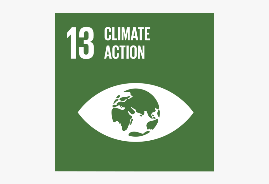 A Green Icon With An Image Of A Globe And The Text - Global Goals Climate Action, HD Png Download, Free Download