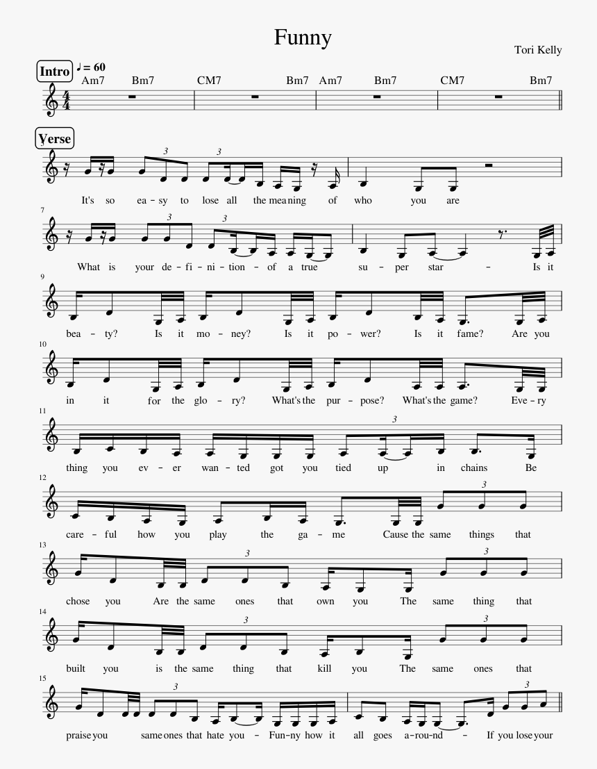 Transparent Tori Kelly Png - Tori Kelly Funny Sheet Music, Png Download, Free Download