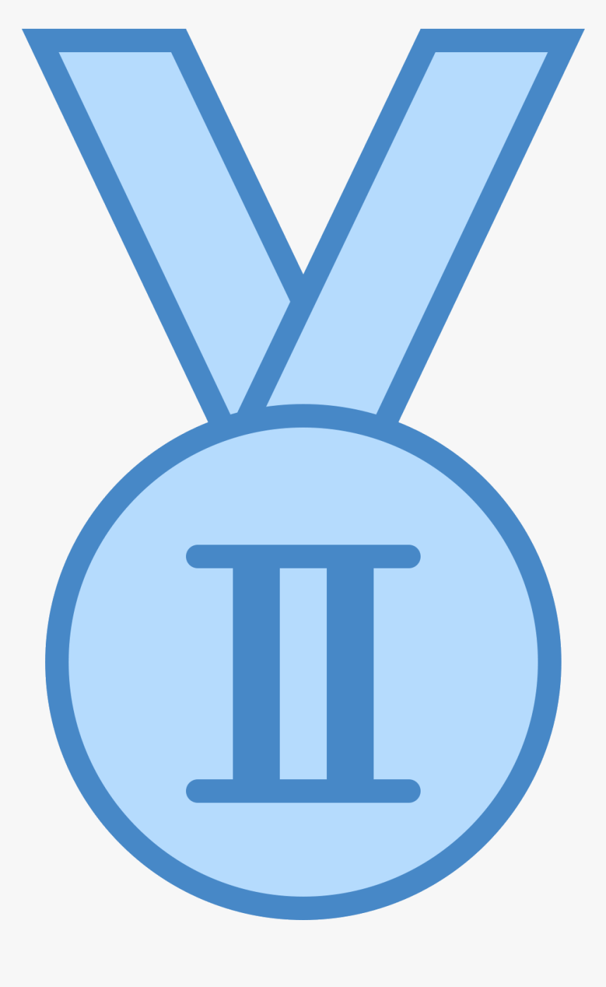 This Icon Represents A Medal For Silver In The Olympics - Синяя Иконка Место Png, Transparent Png, Free Download