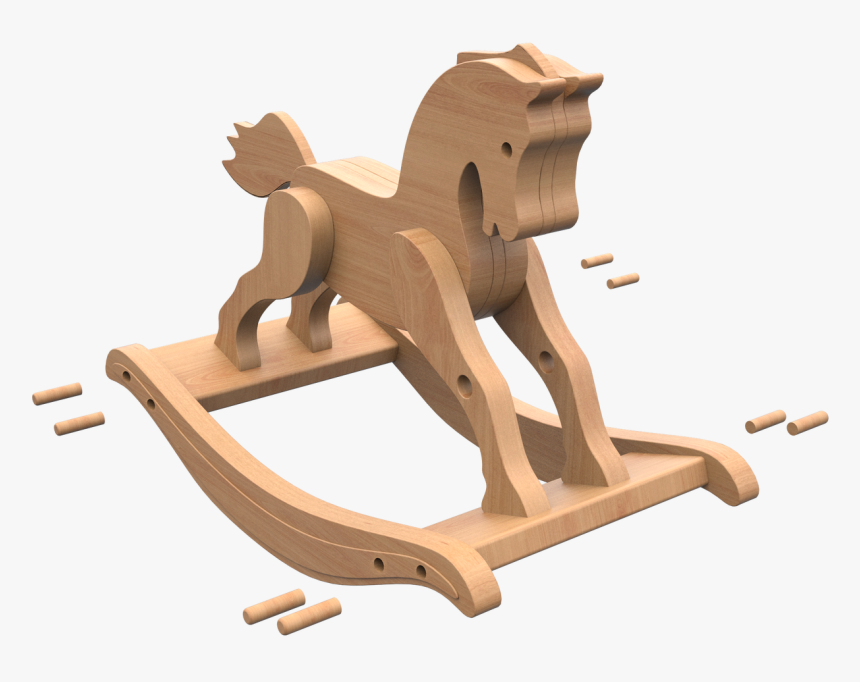 Antique 1890 Rocking Horse Wood Toy Plans - Plywood, HD Png Download, Free Download