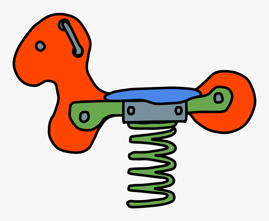 Rocking Horse, Springs, Orange, Green, HD Png Download, Free Download