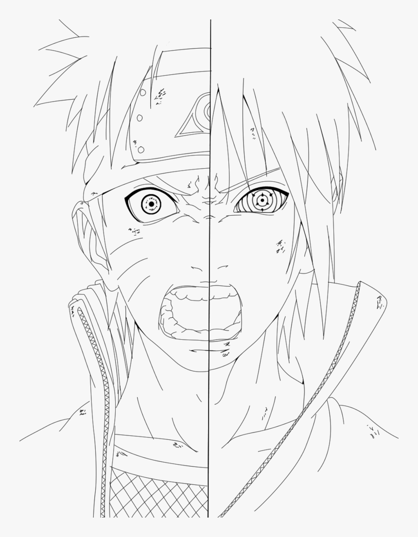 Transparent Naruto Face Png Naruto And Sasuke Line Drawing Png Download Kindpng