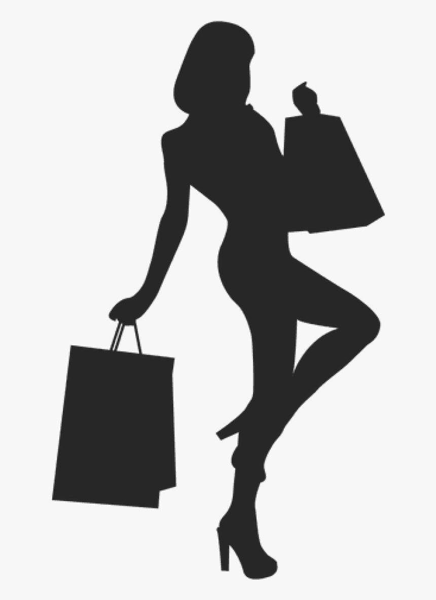 Apple Cinema - Shopping Girl Silhouette Png, Transparent Png, Free Download