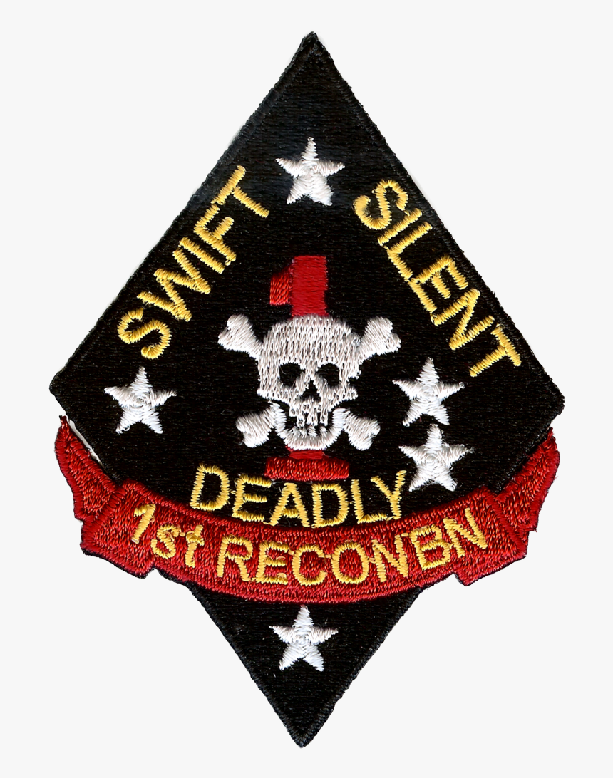 Usmc 1st Recon Battalion Swift Silent Deadly Embroidery - 1st Force Recon Patch, HD Png Download, Free Download