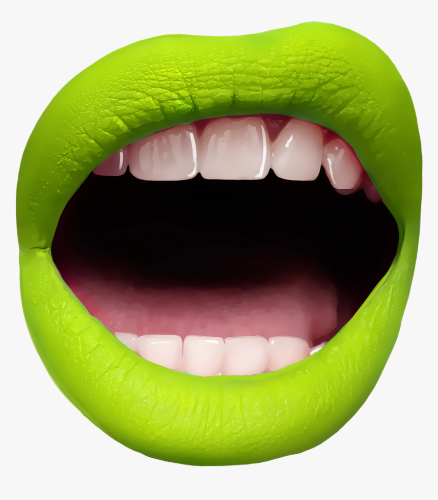 Follow @pedromartinx 💎 - Green Lips Transparent, HD Png Download, Free Download