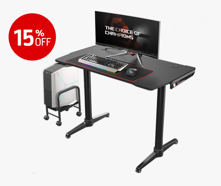 Eureka Ergonomic® I1 Black Curve Design Pc Gaming Table - Eureka Z1 S Gaming Desk, HD Png Download, Free Download