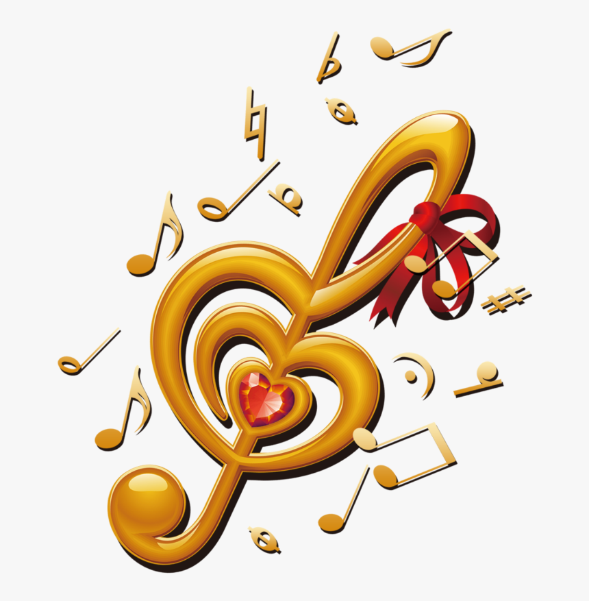 #mq #gold #music #notes #note #bow - Music Note With A Biw, HD Png Download, Free Download