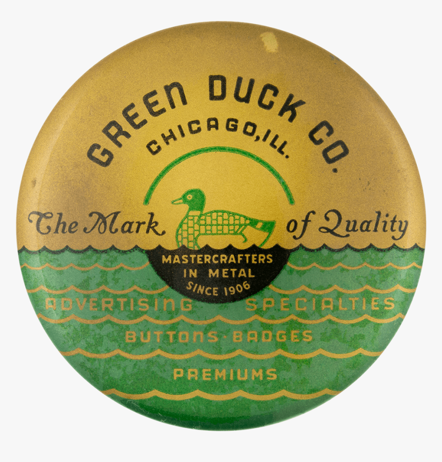 Green Duck The Mark Of Quality Innovative Button Museum - Label, HD Png Download, Free Download
