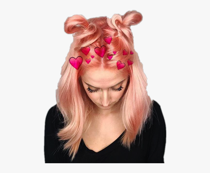 Transparent Hearts Png Tumblr Pastel Peach Hair Color Png