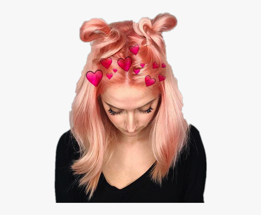 Transparent Hearts Png Tumblr - Pastel Peach Hair Color, Png Download, Free Download