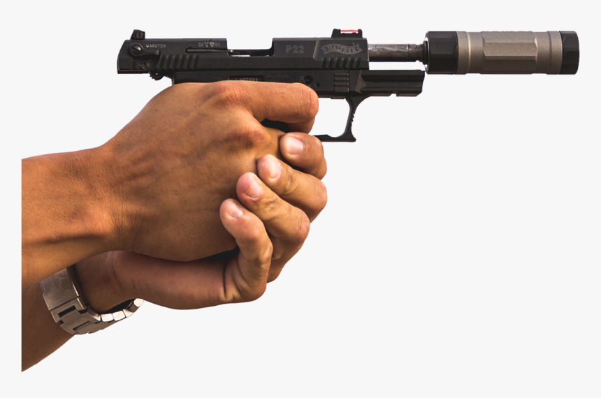 Silenced Pistol Png, Transparent Png, Free Download