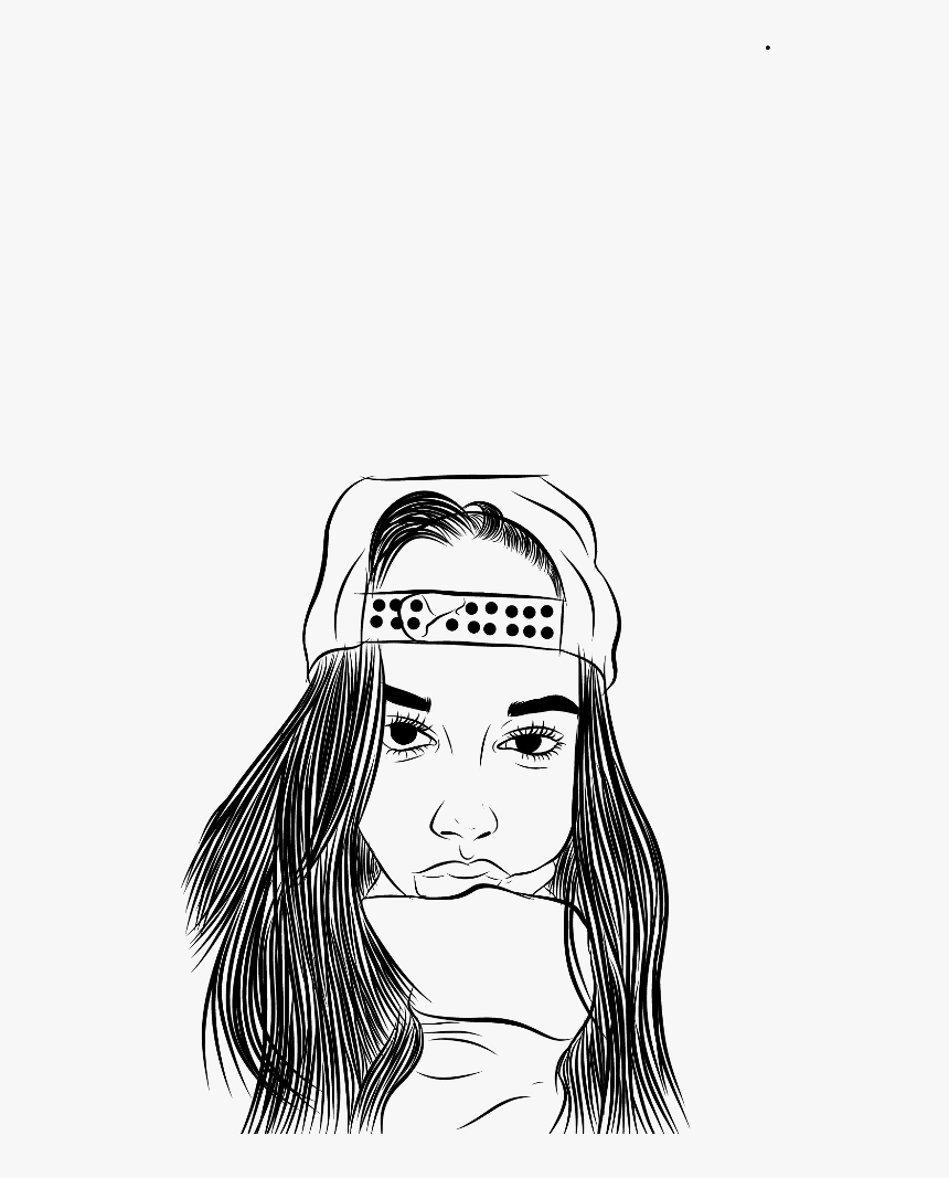 #outline #tumblr #girl - Illustration, HD Png Download, Free Download