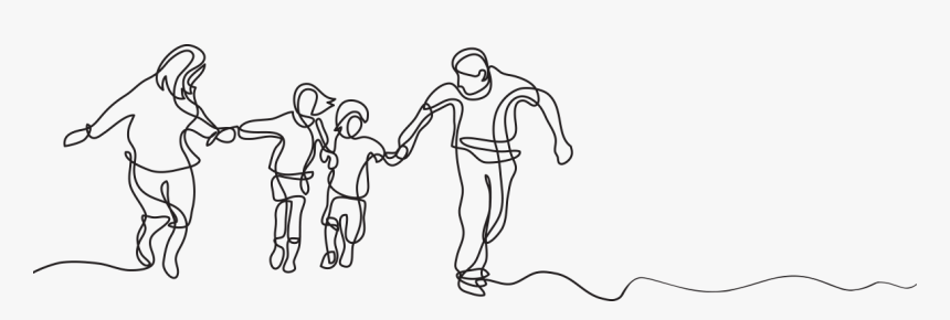 Line Art Family Drawing, HD Png Download, Free Download