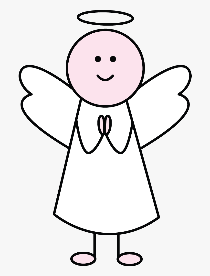 Angel Drawing For Kids Very Easy , Transparent Cartoons - Cartoon Easy Simple Clipart Angel, HD Png Download, Free Download