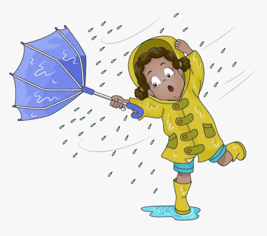 Rain Images Cartoon - Windy And Rainy Clipart, HD Png Download, Free Download