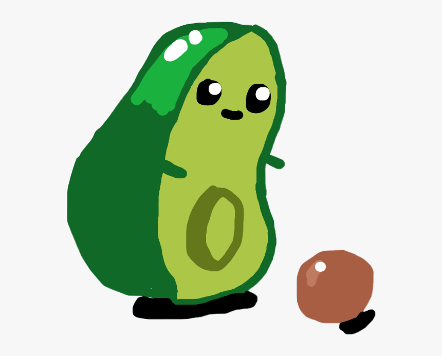 #avocado #cute #green #art #aww #freetoedit Clipart - Clipart Cute Avocado, HD Png Download, Free Download