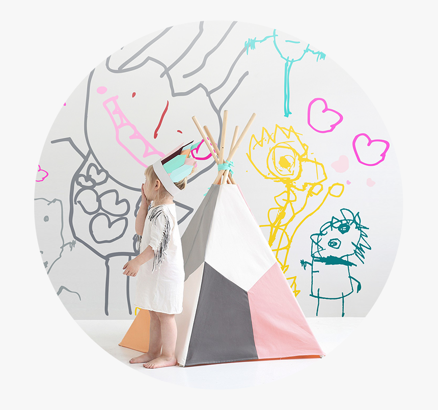 Tipi - Drawings Kids Wall Art, HD Png Download, Free Download