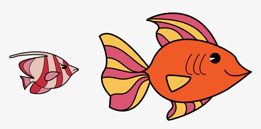 Small Fish Png - Big And Small Fish Clipart, Transparent Png, Free Download