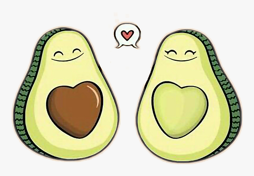 Transparent Half Heart Png - Avocado Transparent Cute, Png Download, Free Download